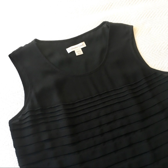 Coldwater Creek Black Sleeveless Ruffle Top XS 4 - Picture 2 of 8